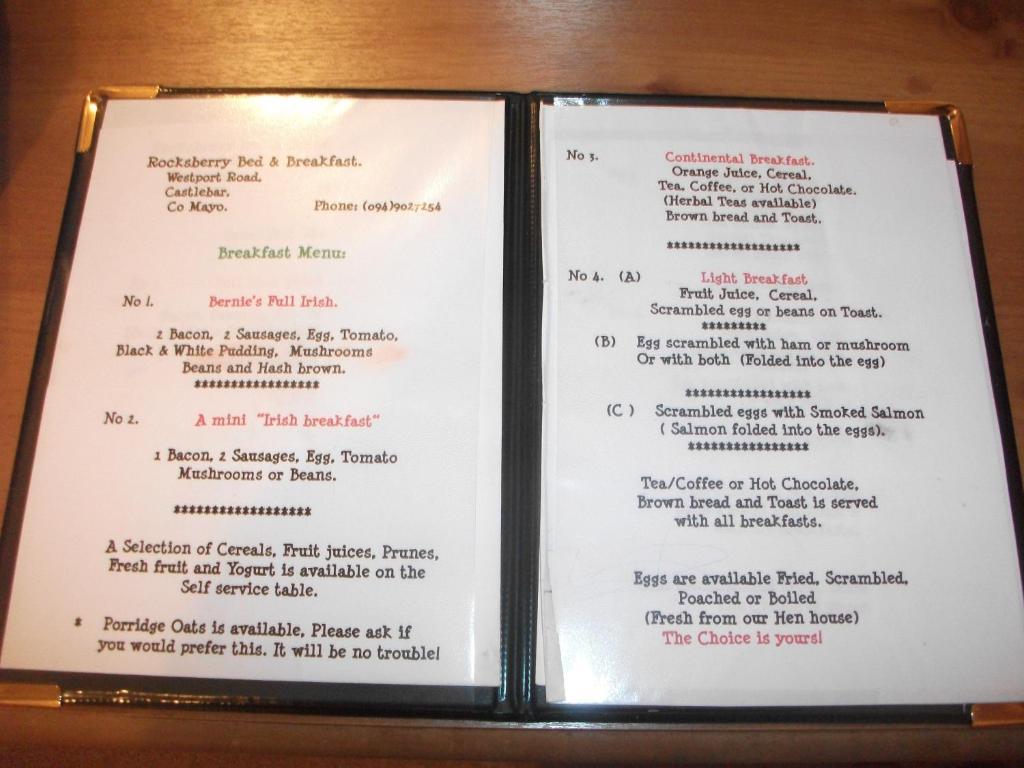 Rocksberry Bed & Breakfast Castlebar Esterno foto